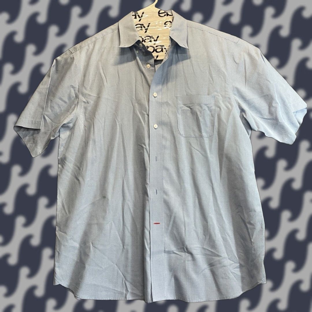 Cremieux Daniel Cremieux Dress Shirt Mens XL Button-Up Short Sleeve Classic Blue Mens XL Dress Shirt Size 46R - 1 Thumbnail