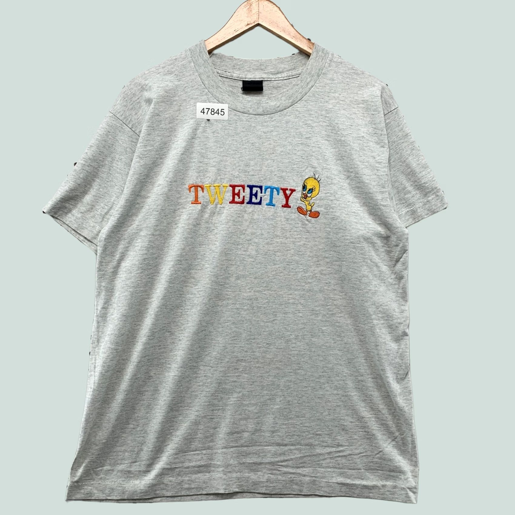 Fruit Of The Loom VINTAGE Looney Tunes Tweety T Shirt Mens M Gray Embroidered Short Sleeve Cotton 1990s Brand: Fruit of the Loom Size US M / EU 48-50 / 2 - 1 Thumbnail