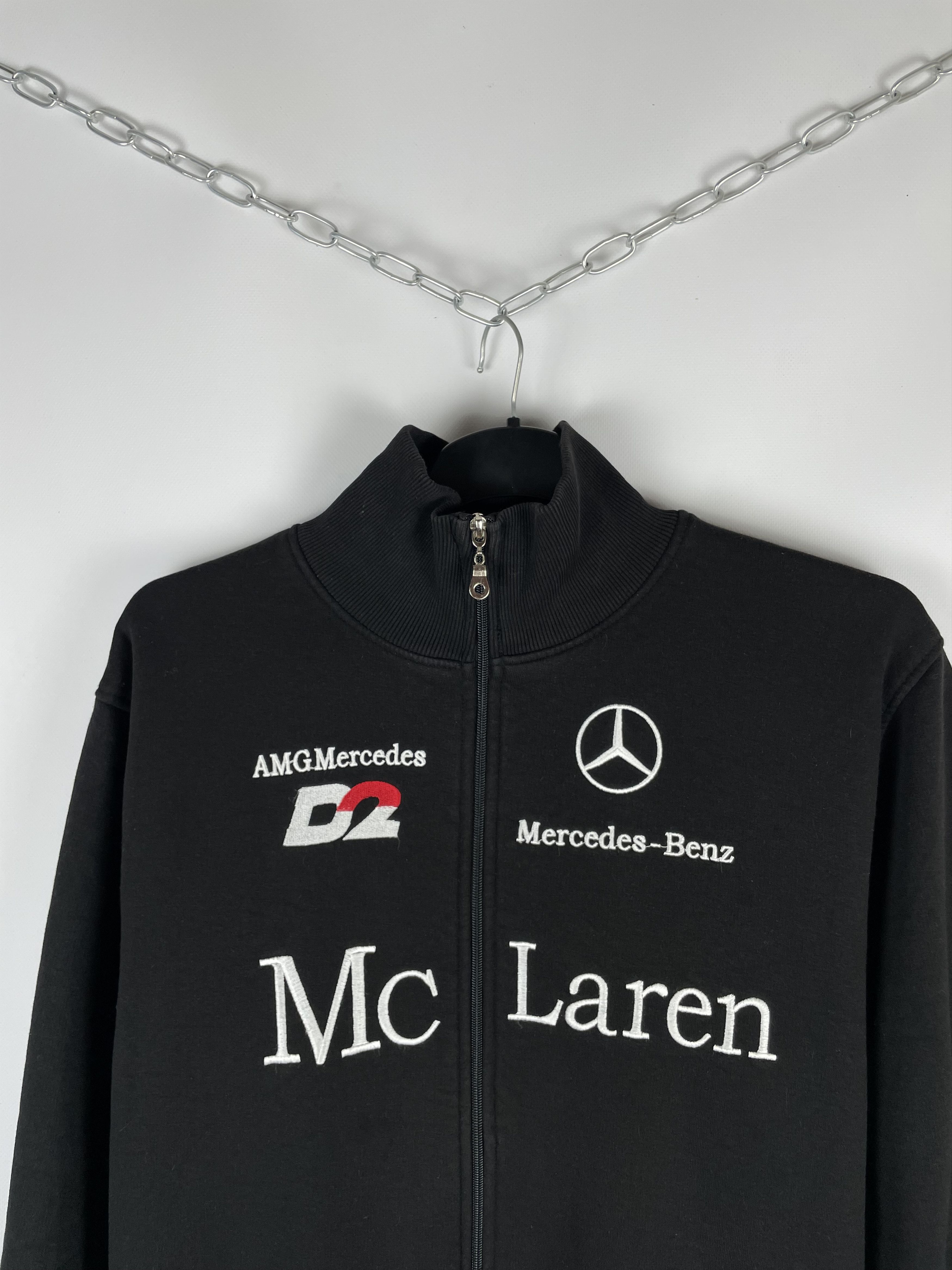 Mercedes-Benz Vintage F1 McLaren Mercedes Benz AMG Zip Sweatshirt Size US XL / EU 56 / 4 - 3 Thumbnail