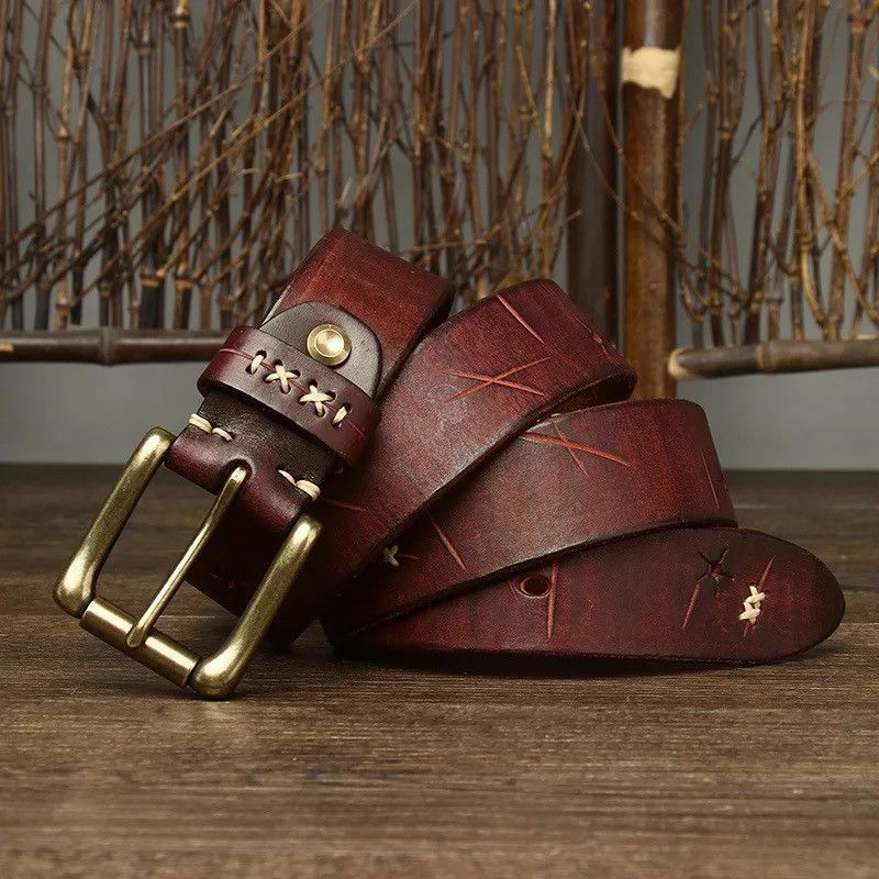 Leather × Vintage Genuine Leather Belt Size ONE SIZE - 3 Thumbnail