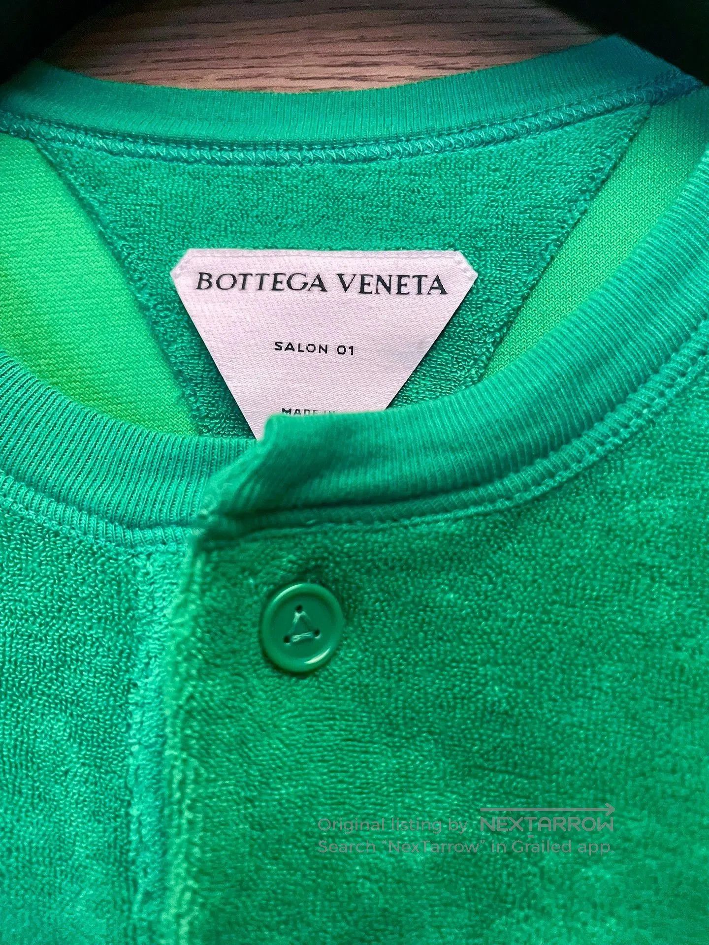Bottega Veneta Green Short Sleeve Henley Shirt. Size US M / EU 48-50 / 2 - 3 Thumbnail