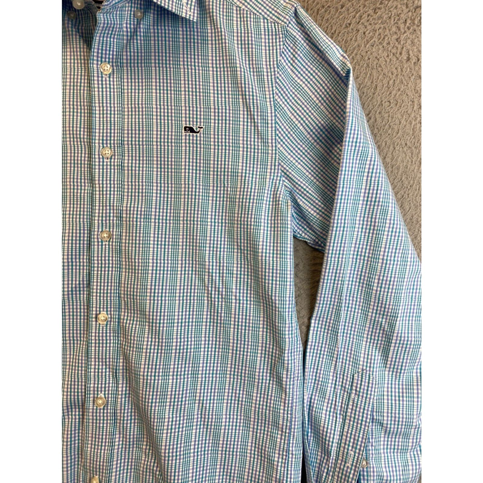 Vineyard Vines VINEYARD VINES Shirt Men XS Button-Up Long Sleeve Striped Blue Aqua New with Logo - Classic Fit Adults Mens Size US XS / EU 42 / 0 - 5 Thumbnail