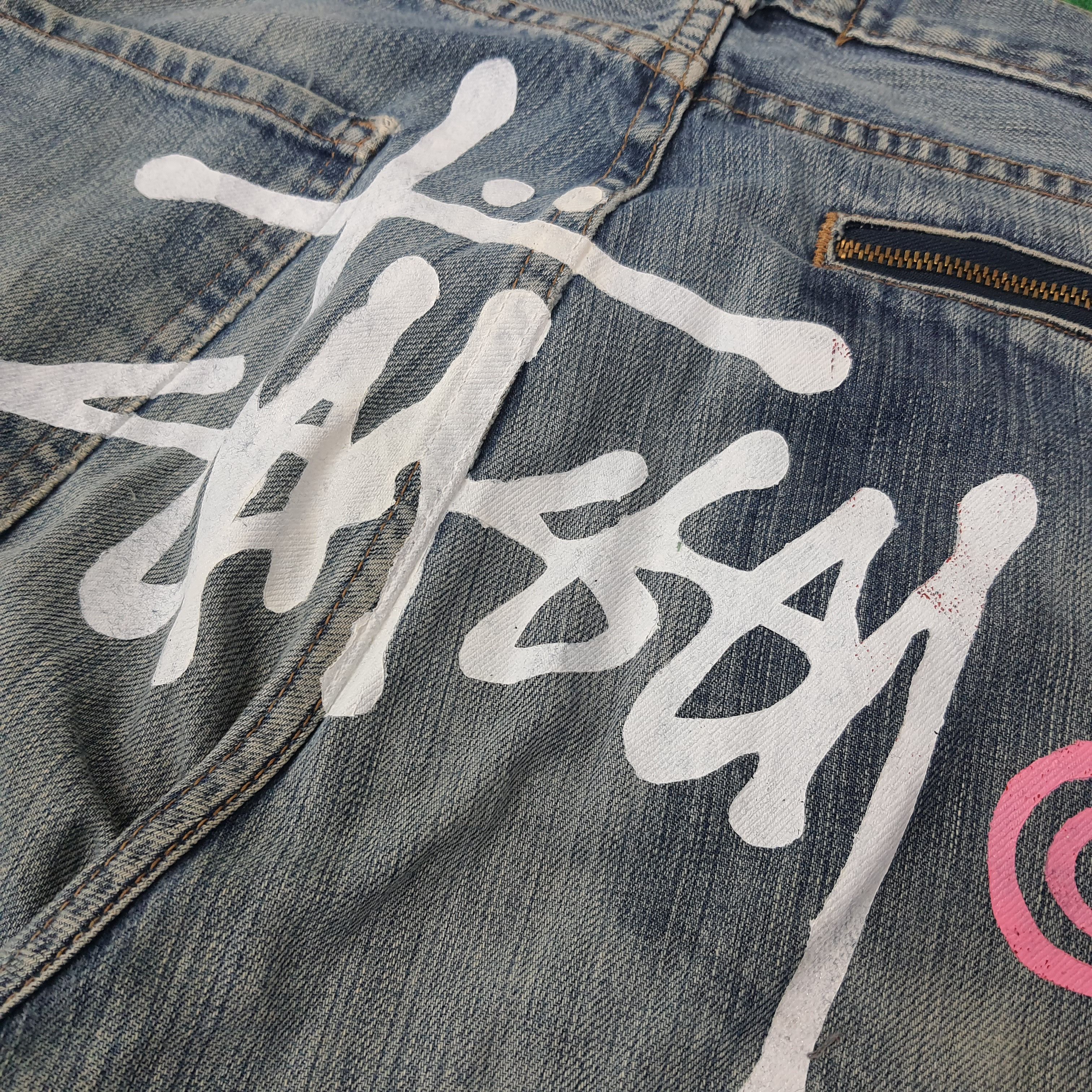 Stussy Vintage Stussy Authentic Workgear Custom Logo Jeans C228N11 Size US 35 - 3 Thumbnail