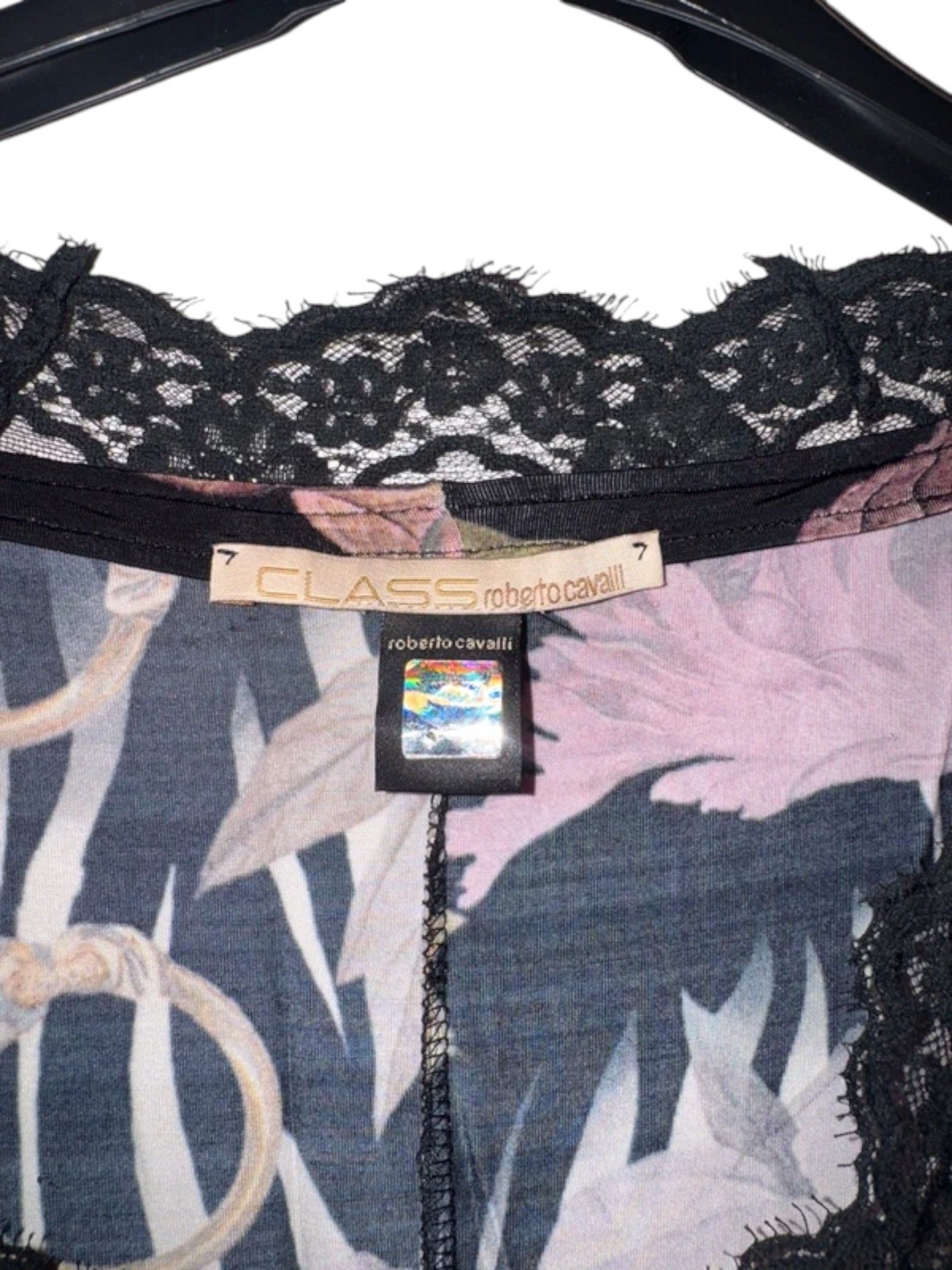 Roberto Cavalli Class Roberto Cavalli Lace-Trim Floral Slip Dress c.2010s Size M / US 6-8 / IT 42-44 - 5 Thumbnail