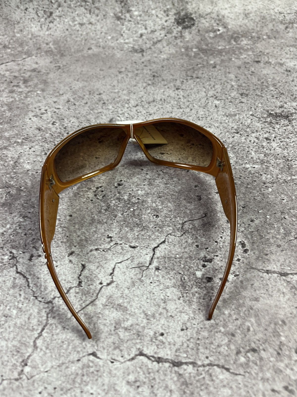 Dolce & Gabbana Vintage D&G 🇮🇹 Shield Sunglasses Brown Gradient Y2K UV400 Size ONE SIZE - 4 Thumbnail