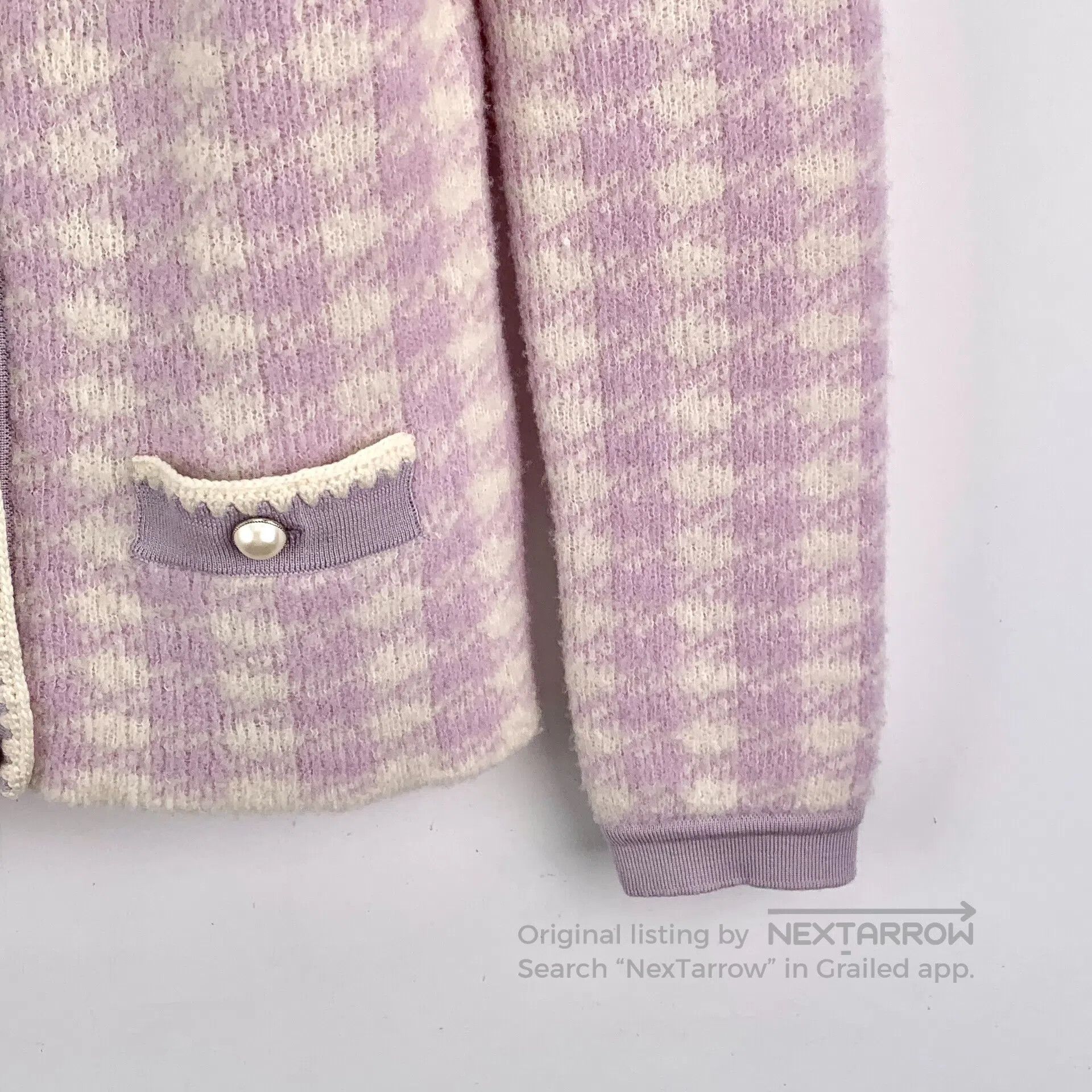 Miu Miu Miu Miu Light Purple Plaid Wool Peter Pan Collar Single Pe Size XS / US 0-2 / IT 36-38 - 4 Thumbnail