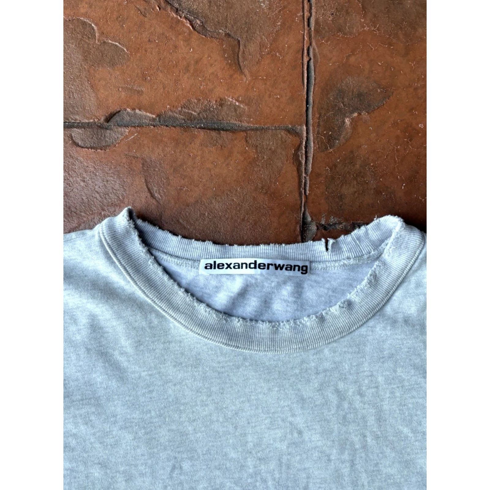Alexander Wang Alexander Wang Earth Club Distressed Oversized Muscle Tee Shirt Mens Large Gray Size US XL / EU 56 / 4 - 2 Thumbnail