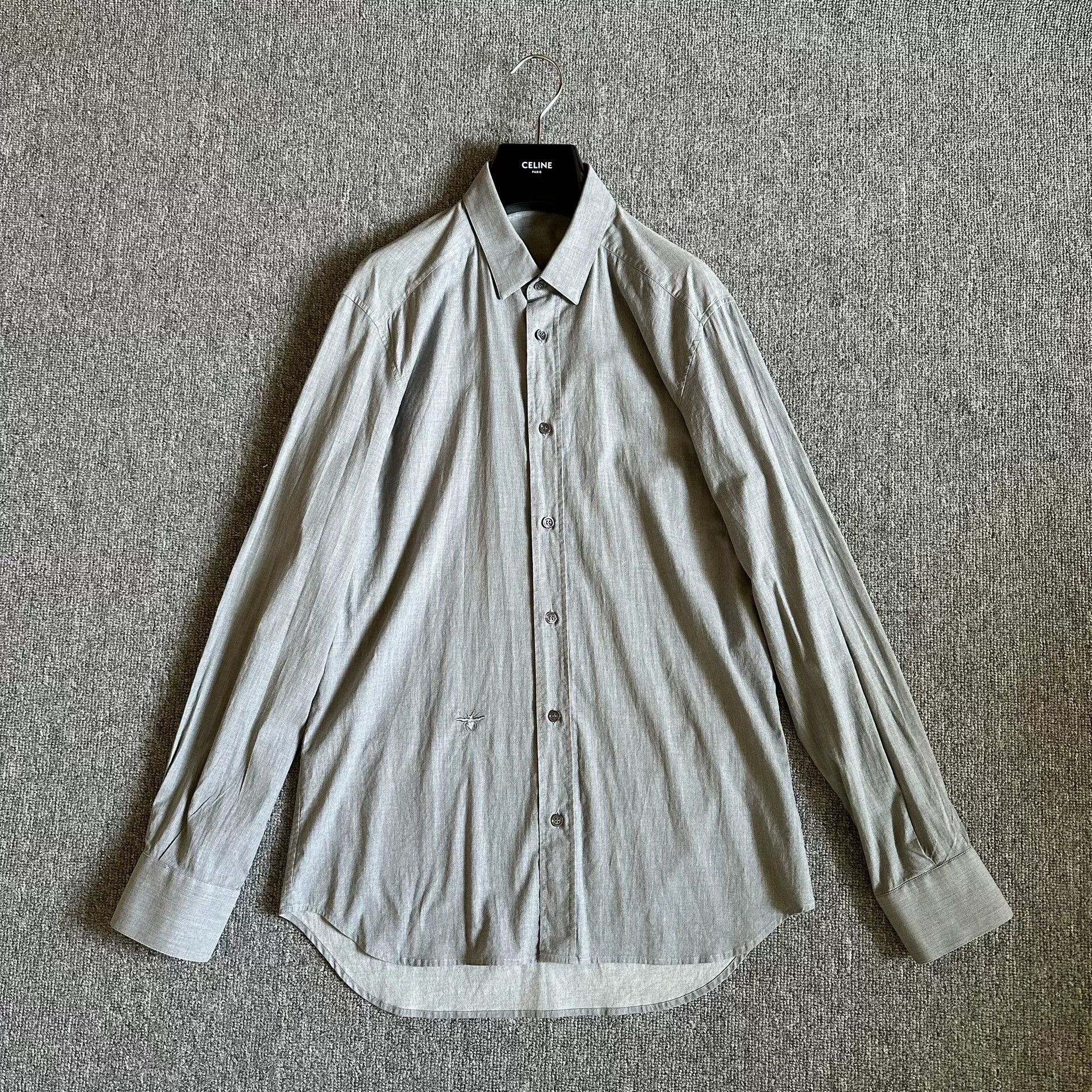 Dior Dior Light Gray Bee Shirt Size US M / EU 48-50 / 2 - 1 Thumbnail