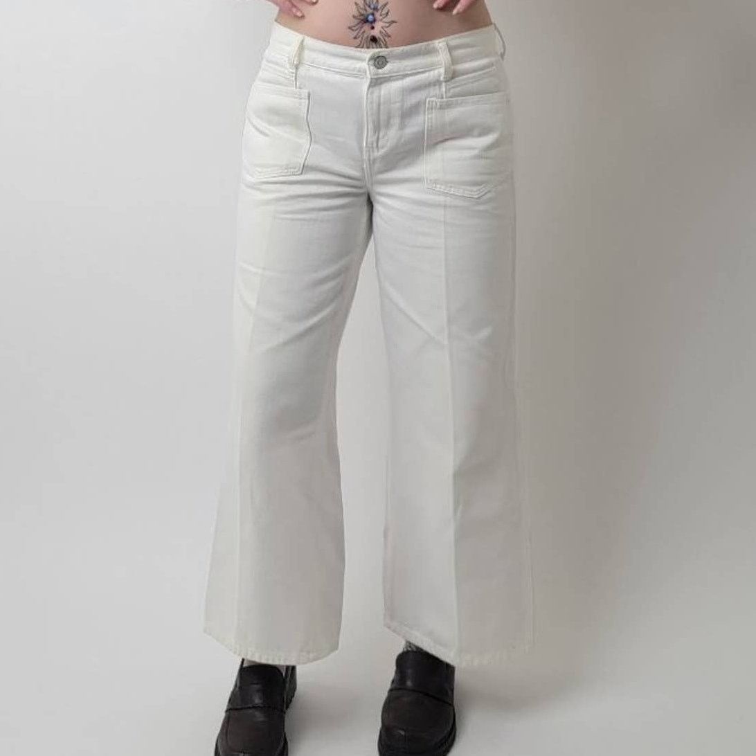 Ralph Lauren Ralph Lauren White Super Wide Leg Jeans - 6 Size 29" - 2 Thumbnail