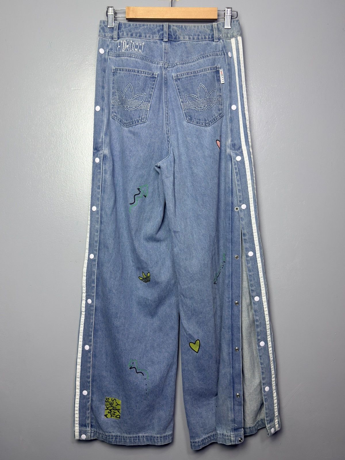 Adidas Adidas x Fiorucci Denim Track Pants Size 27" / US 4 / IT 40 - 13 Thumbnail