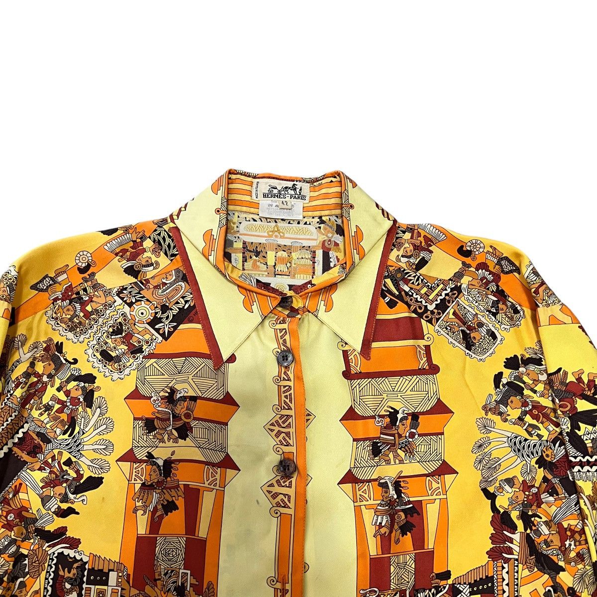 Hermes HERMÈS ASTRES et SOLEILS Silk Button Down Shirt Size US XS / EU 42 / 0 - 4 Thumbnail