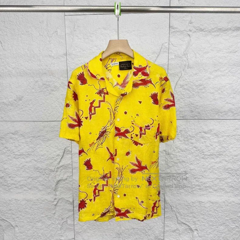 Loewe Loewe Yellow Animal Print Lapel Single-breasted Shirt Size US L / EU 52-54 / 3 - 1 Thumbnail