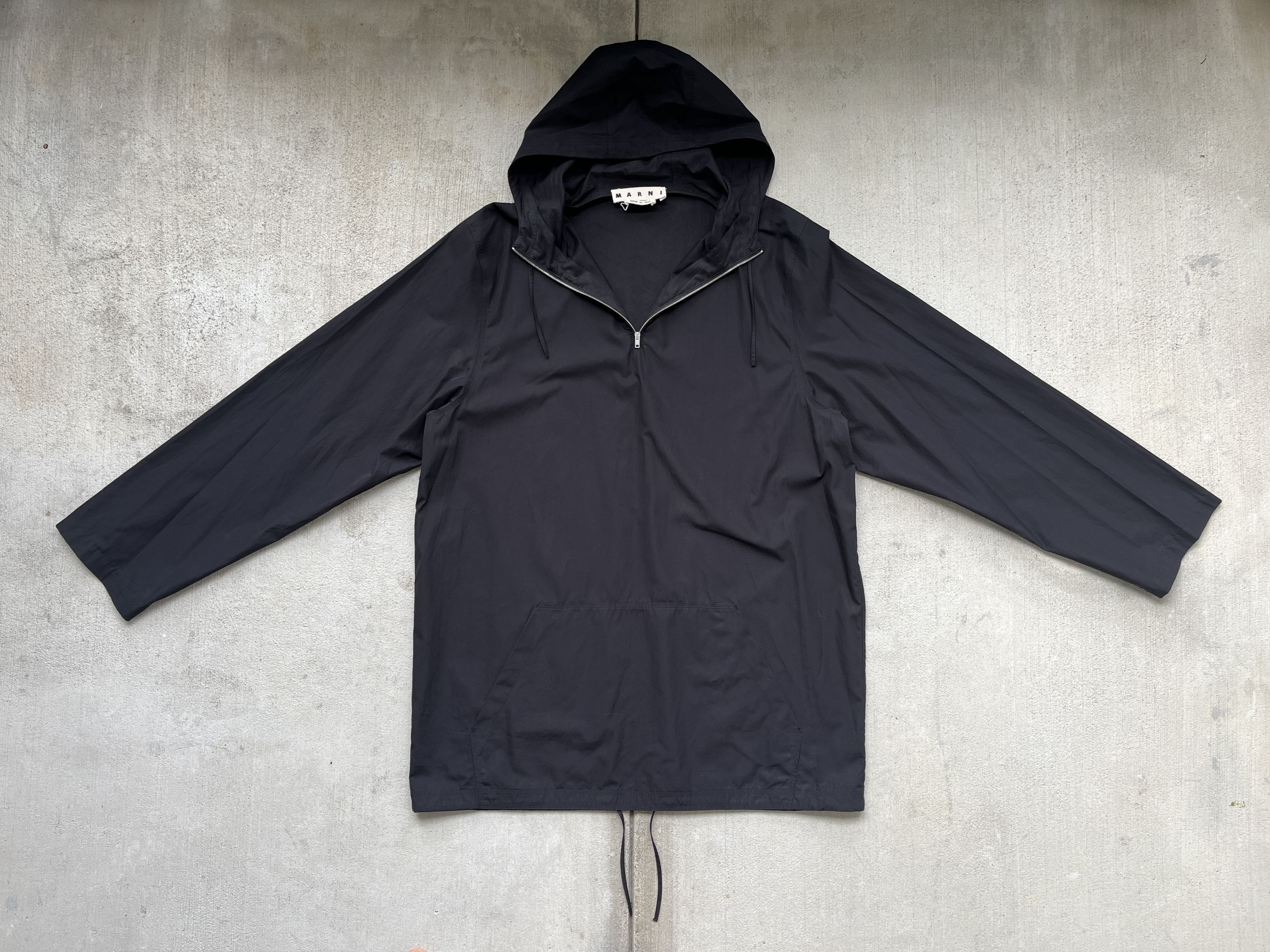 Marni Marni Quarter-Zip Cotton Canvas Hooded Overcoat Size US XL / EU 56 / 4 - 4 Thumbnail