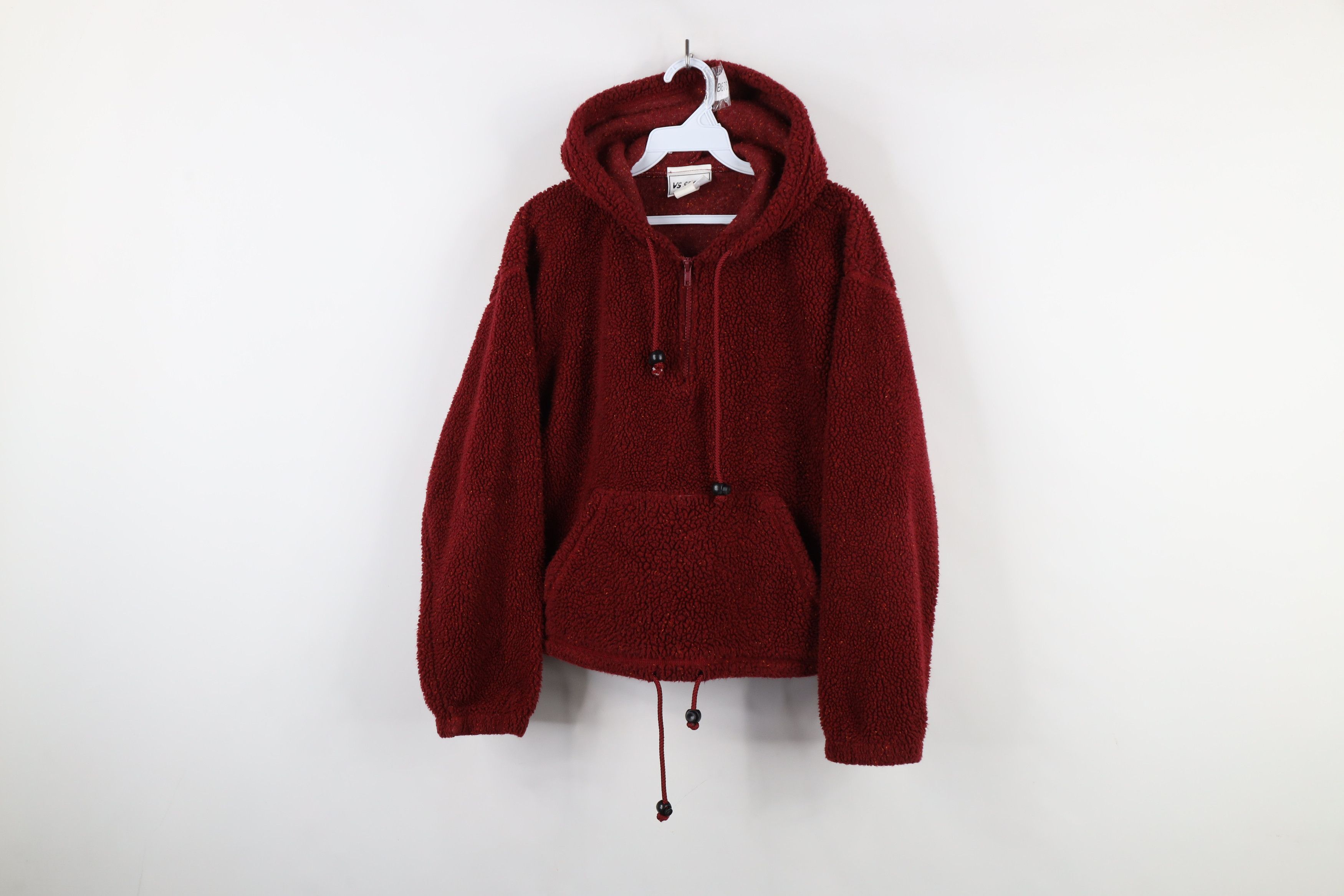 Vintage Vintage 90s Streetwear Cropped Deep Pile Fleece Hoodie USA Size M / US 6-8 / IT 42-44 - 1 Thumbnail