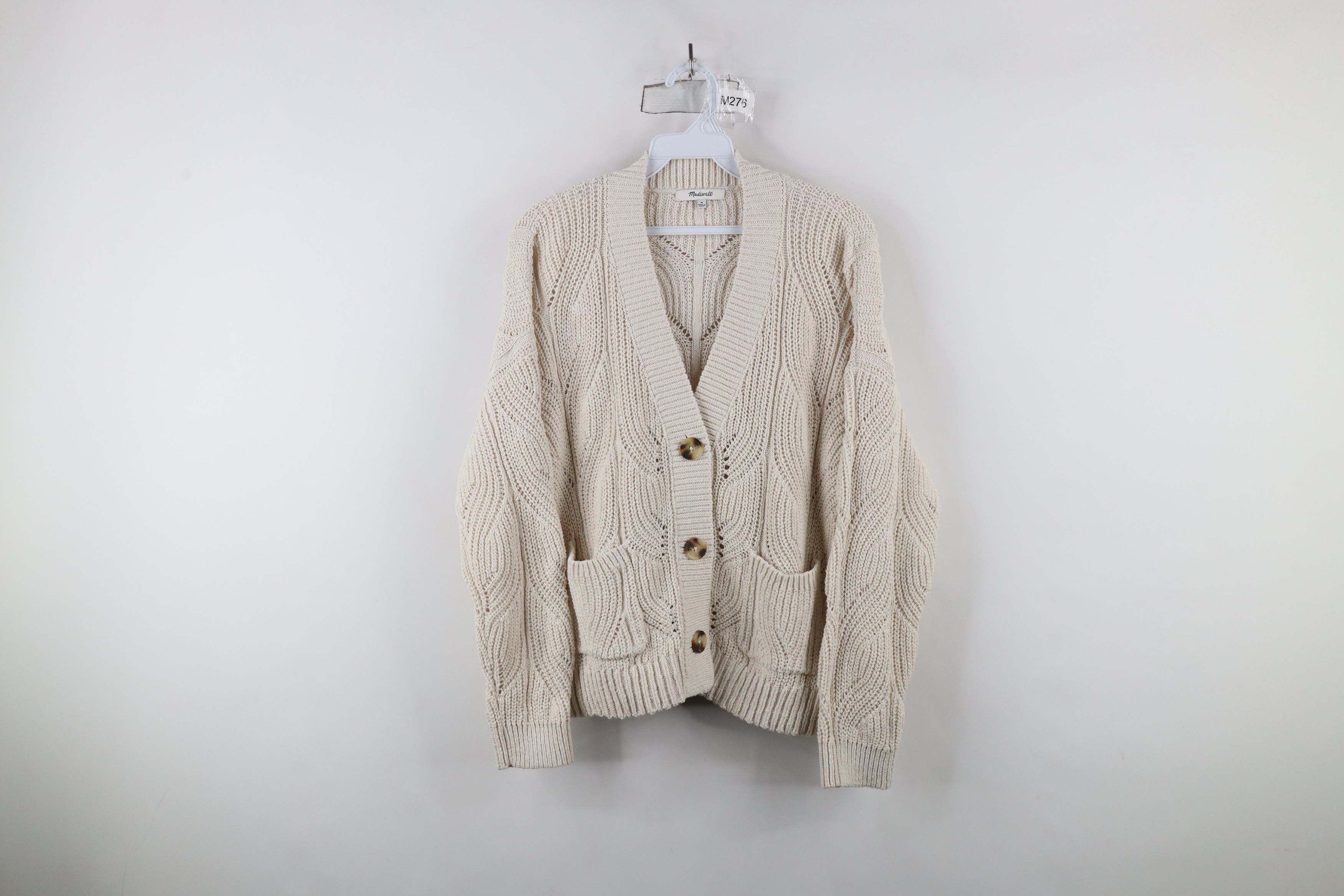 Madewell × Vintage Madewell Cotton Knit Hillview Cardigan Sweater Beige Size M / US 6-8 / IT 42-44 - 1 Thumbnail