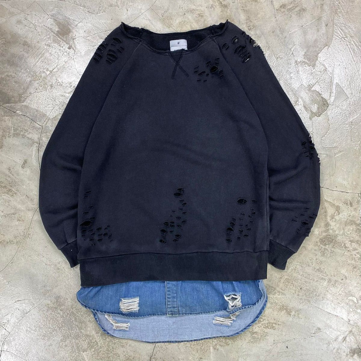 Maison MIHARA YASUHIRO FW2013 Distressed Layered Sweatshirt Size US XXS / EU 40 - 1 Thumbnail