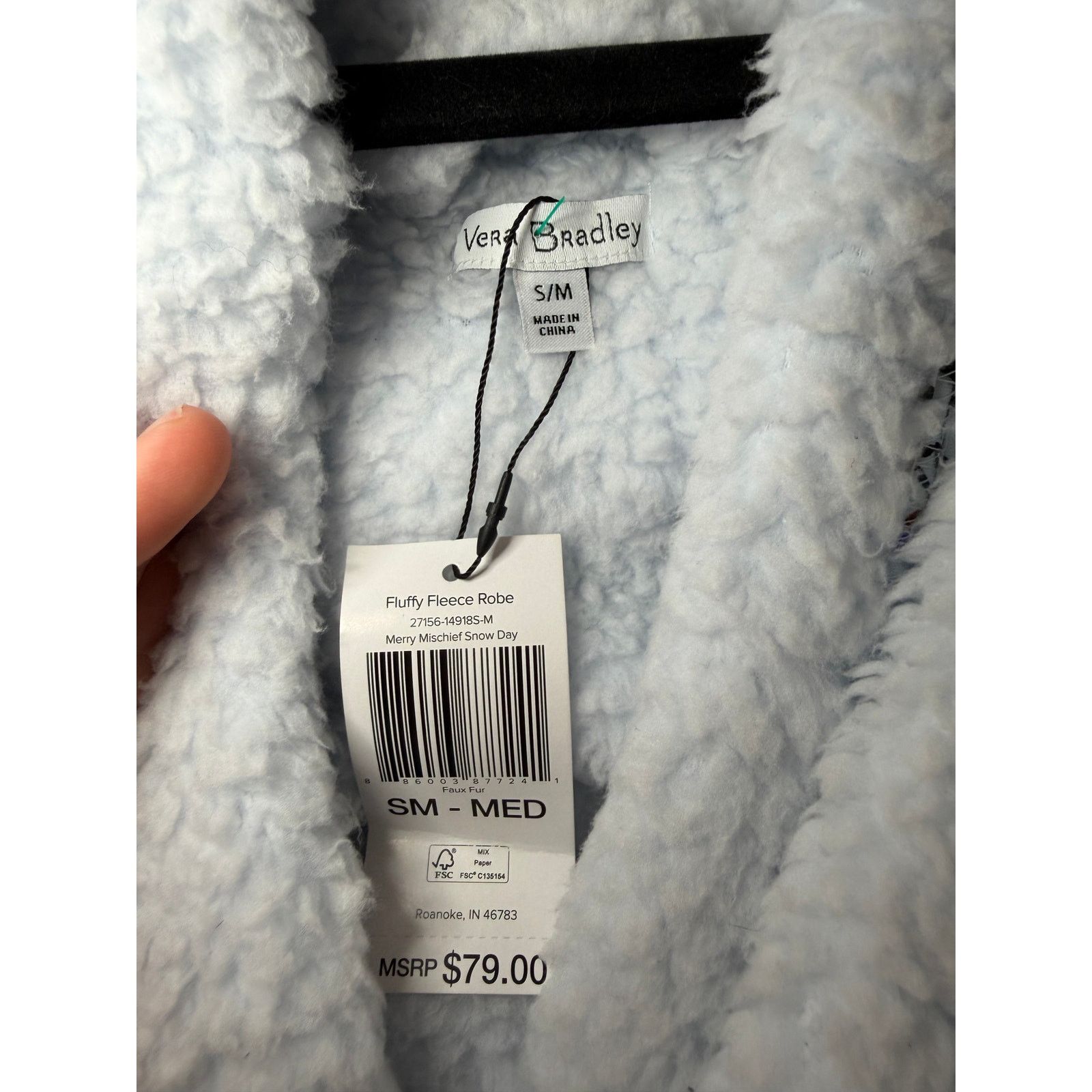 Vera Bradley Vera Bradley Fluffy Fleece Hooded Robe Sherpa White S/M NWT Size ONE SIZE - 2 Thumbnail