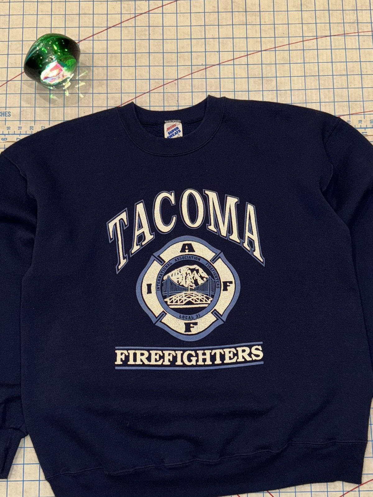 Vintage Vintage Tacoma Firefighters Crewneck Sweater 3M Graphic Navy Size US L / EU 52-54 / 3 - 4 Thumbnail