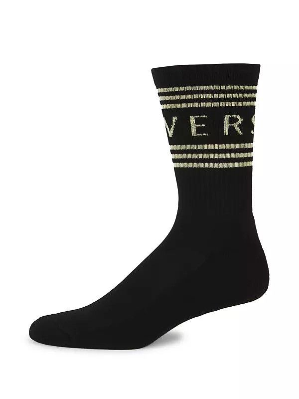 Versace Versace 90S VINTAGE LOGO SOCKS BLACK/GOLD SIZE MEDIUM NWT Size ONE SIZE - 4 Thumbnail