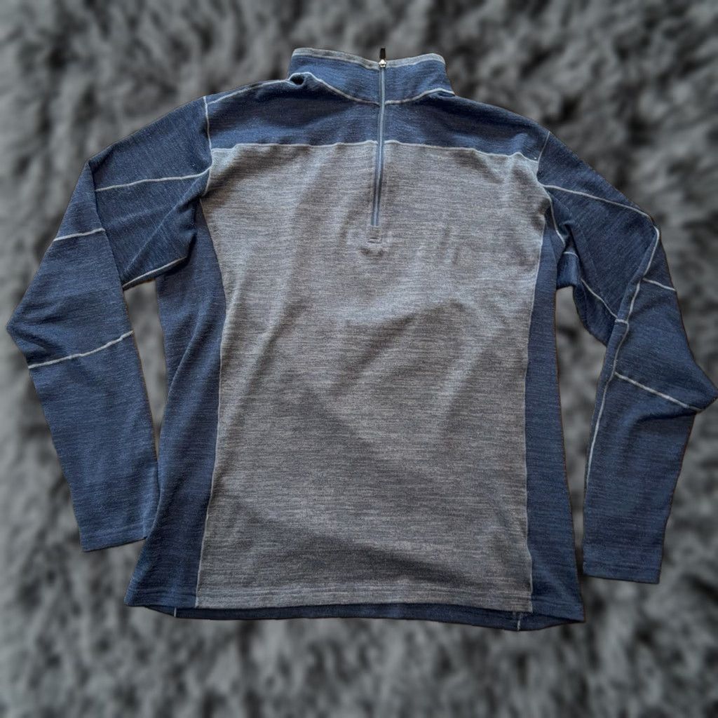 Vintage Kuhl Mens Large Pullover 1/4 Zip Sweater Gray Blue Knit Mock Neck Outdoor Hiking Activewear Casual Size US L / EU 52-54 / 3 - 1 Thumbnail