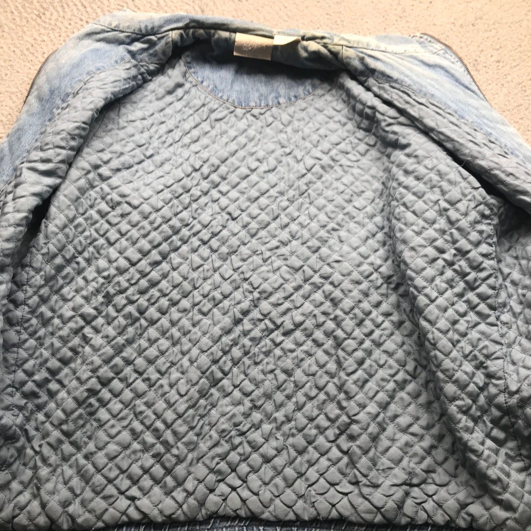 Blair VINTAGE Blair Denim Quilted Lined Floral Flower Jacket Womens M Blue Gray Zip Pockets Embroidered 90s 80s Flower Casual Party/Cocktail Jacket Womens Size M / US 6-8 / IT 42-44 - 7 Thumbnail
