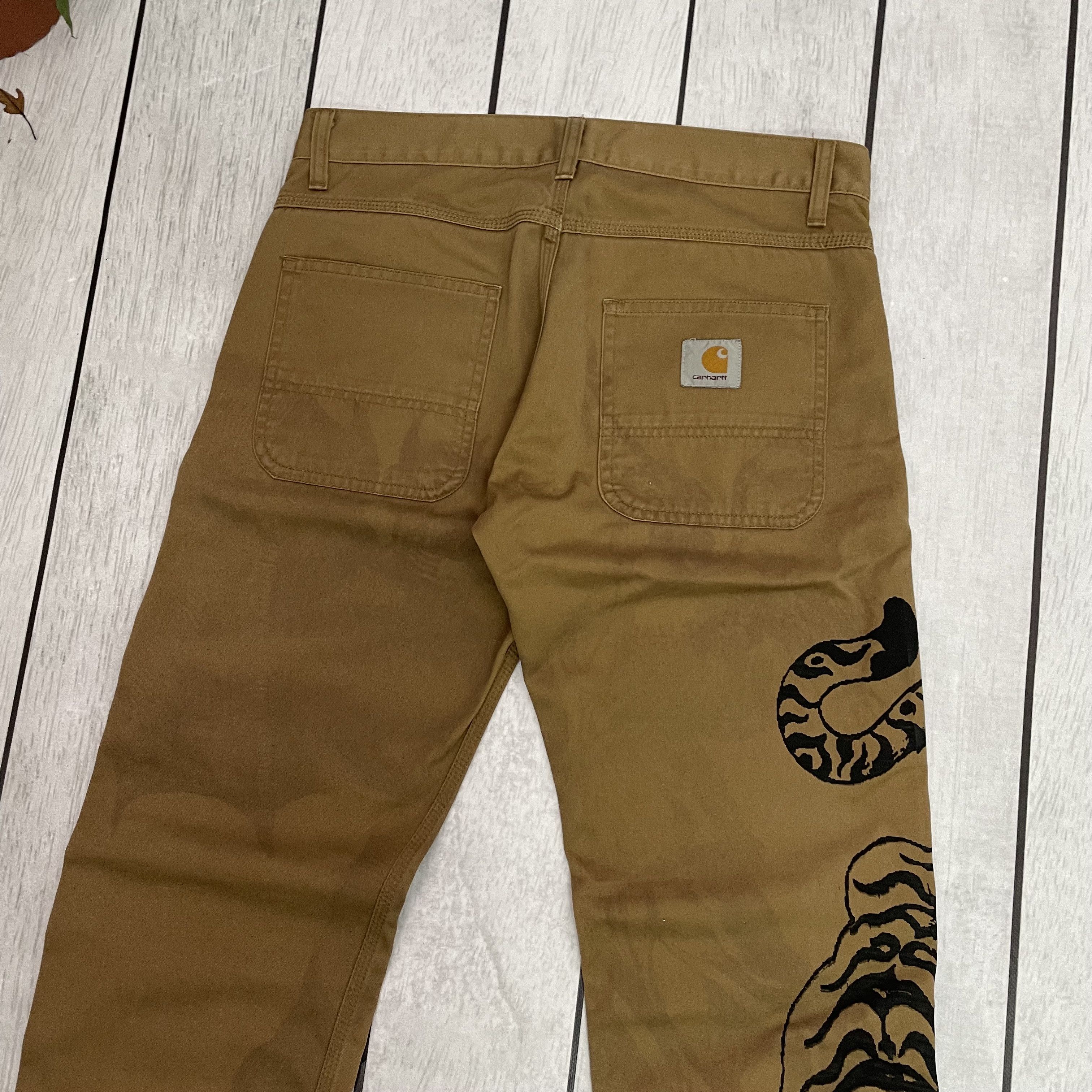Carhartt Custom Tiger Carhartt Skill Pants distressed y2k rare unique Size US 31 - 4 Thumbnail