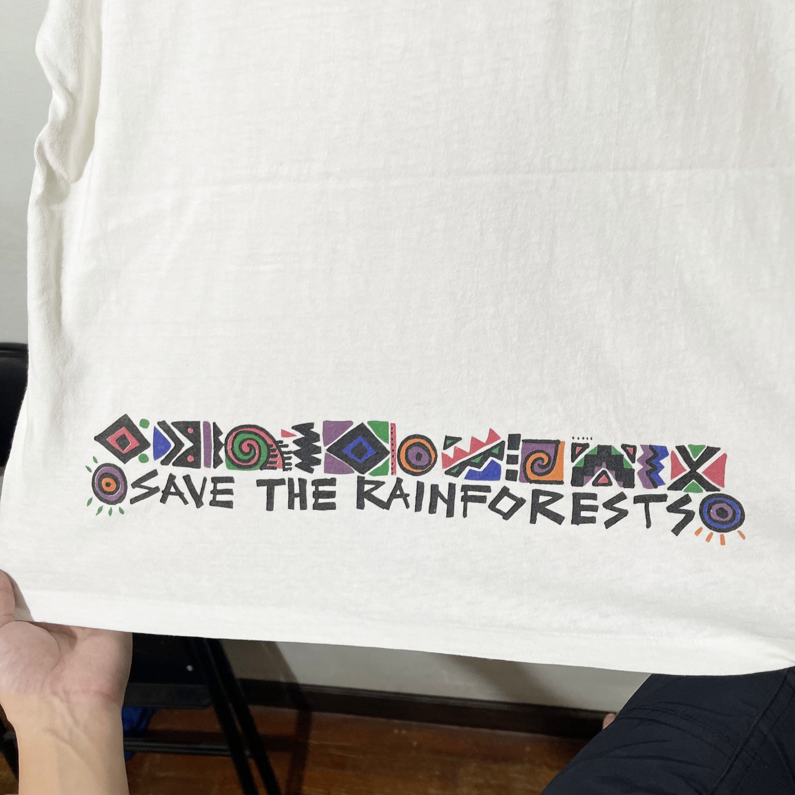 Vintage Vintage 90s Save the Rainforest Shirt Size US XL / EU 56 / 4 - 4 Thumbnail