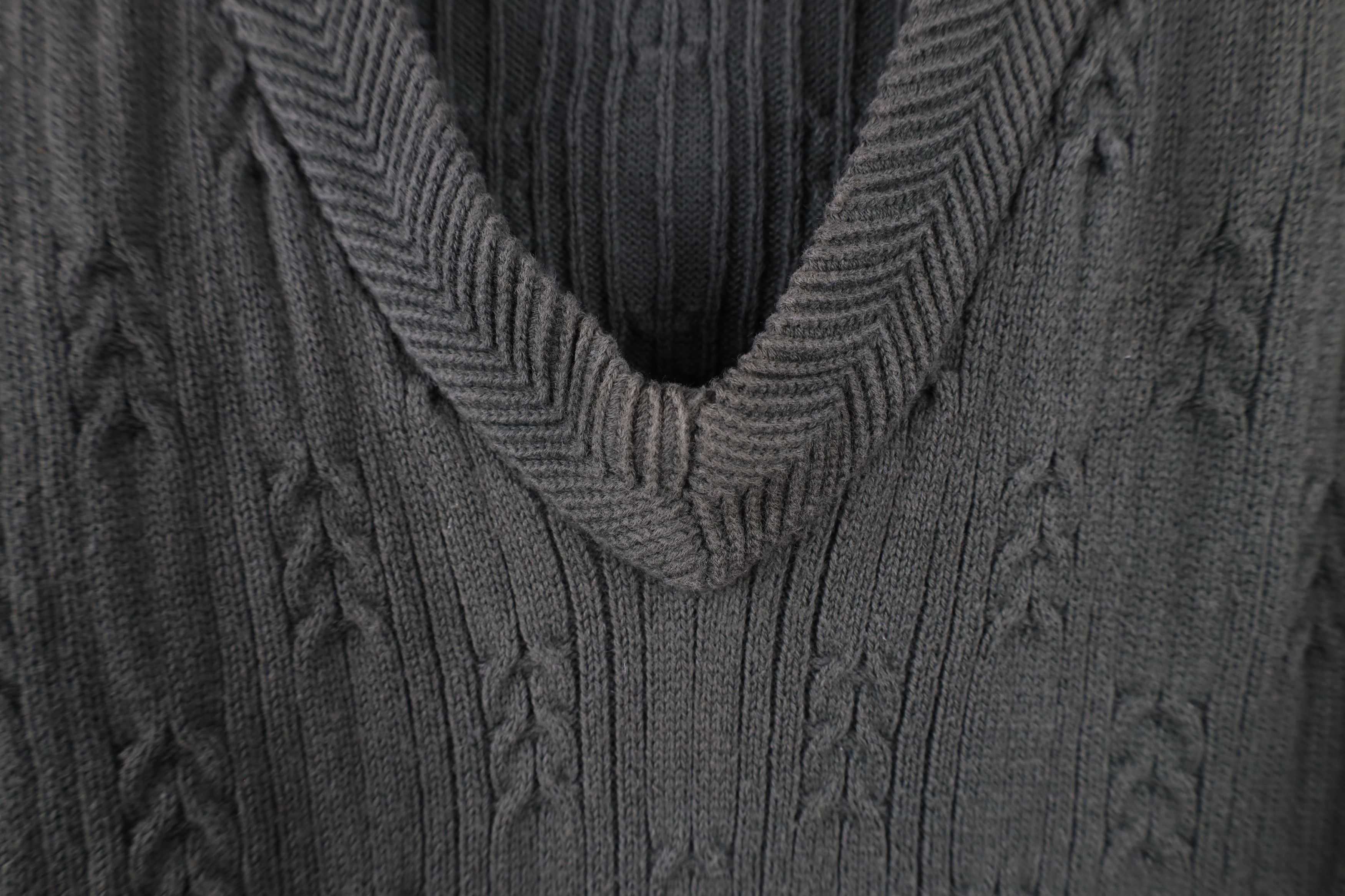 Vintage Vintage 90s Streetwear Cotton Ribbed Knit V-Neck Sweater Size US L / EU 52-54 / 3 - 7 Thumbnail