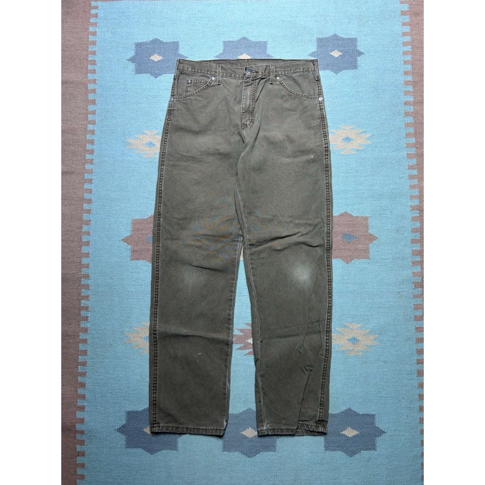Dickies VINTAGE Dickies Canvas Carpenter Pants Tan Brown Workwear Baggy 34x33 Mens Pants Size US 34 / EU 50 - 4 Thumbnail