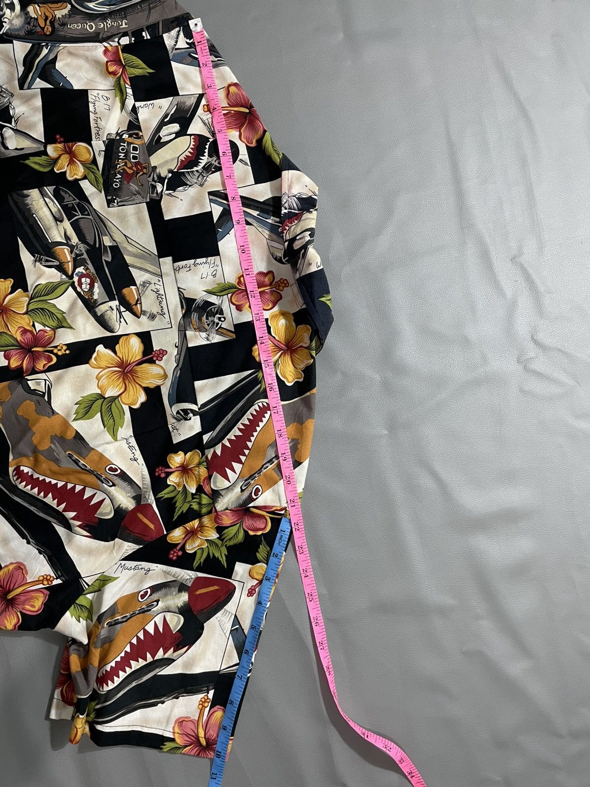 Vintage Vintage Hawaiian Shirt Military War Fly Naked Girl pattern Size US L / EU 52-54 / 3 - 8 Thumbnail