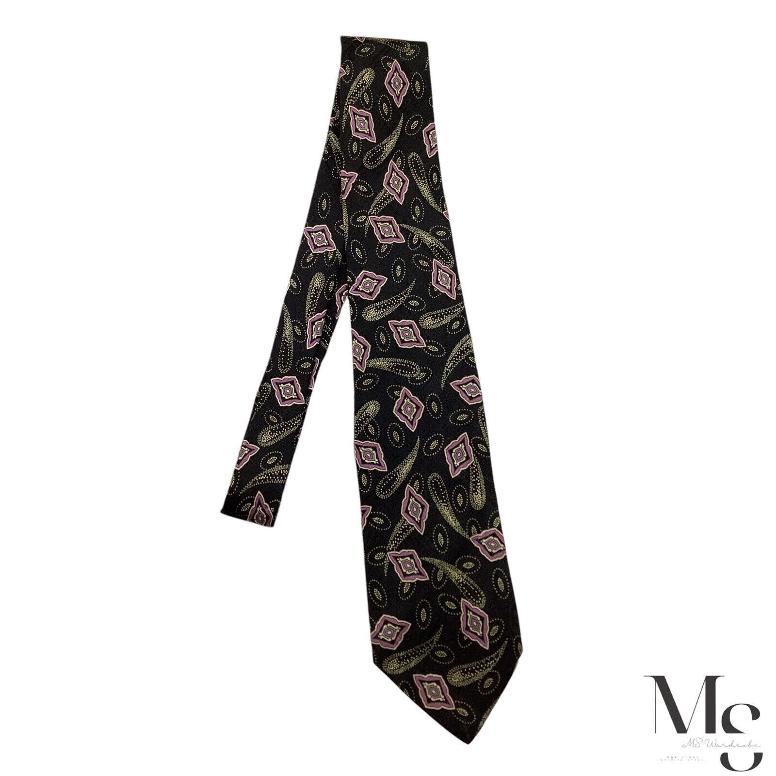 Polo Ralph Lauren POLO BY RALPH LAUREN Black Paisley Luxury Silk Tie H.Made In Size ONE SIZE - 7 Thumbnail
