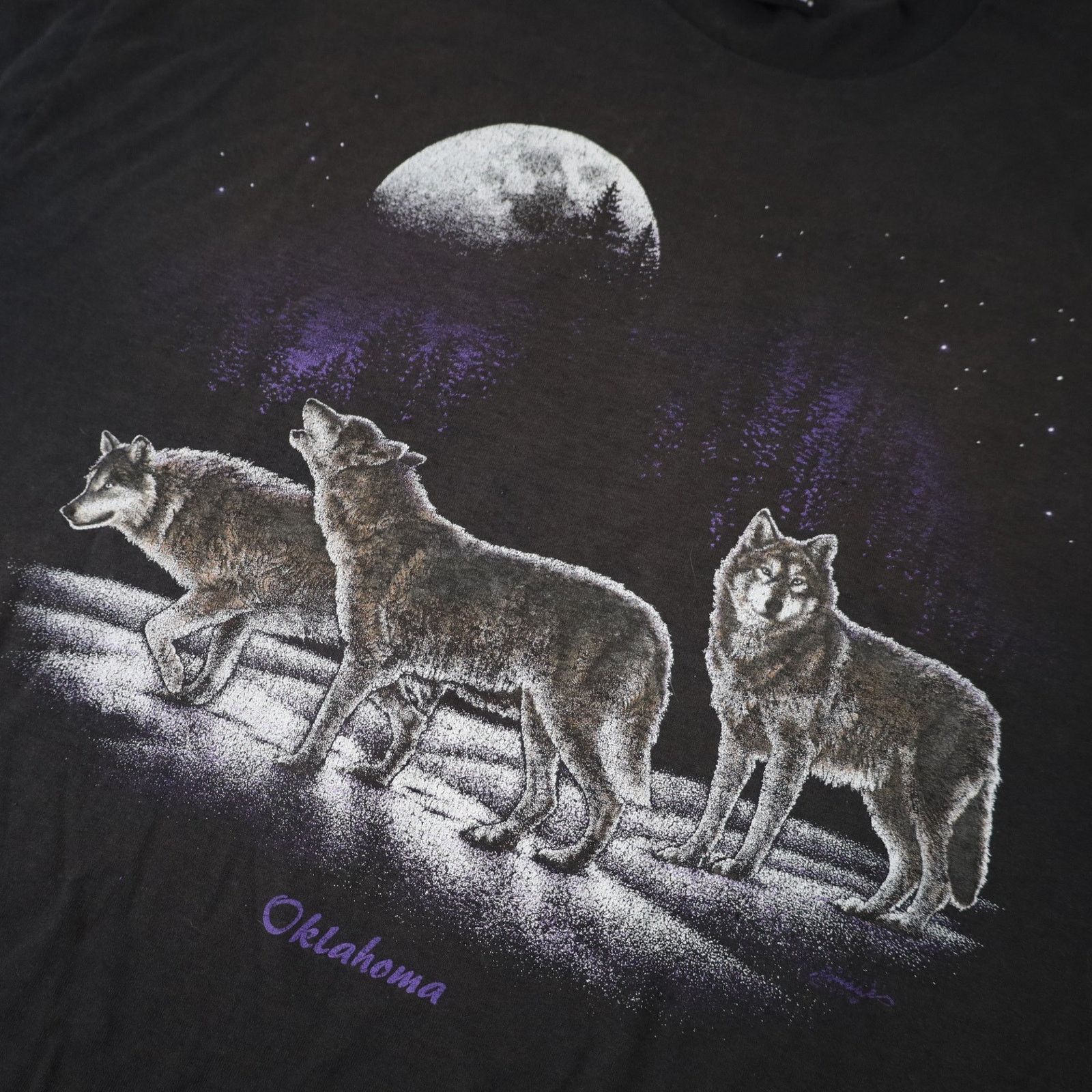 Vintage Vintage Wolf Night Scene Graphic T Shirt Size US XXL / EU 58 / 5 - 4 Thumbnail