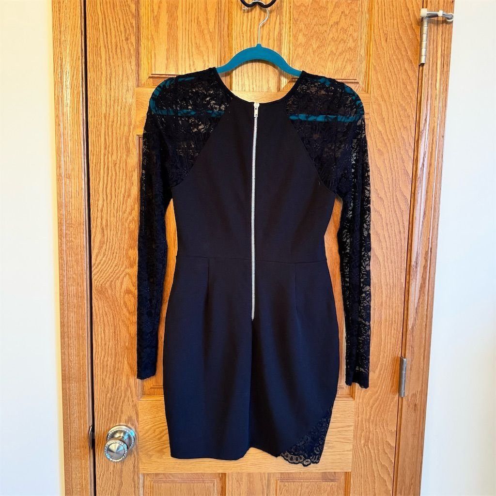 Other Emerald Sundae Women's Black Lace Sleeve Mini Dress Size M / US 6-8 / IT 42-44 - 2 Thumbnail