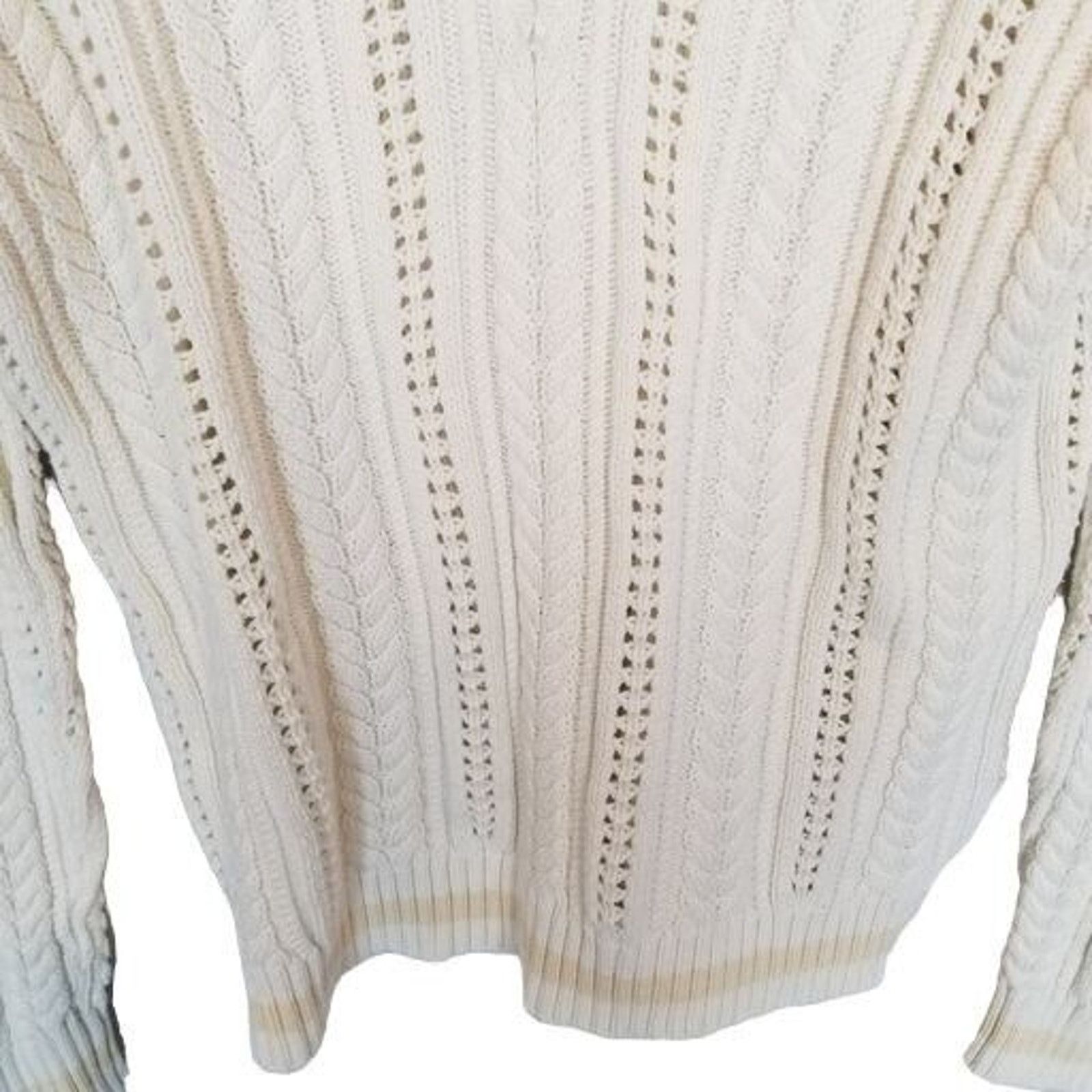 Lauren Ralph Lauren Lauren Ralph Lauren Womens Cable Knit V-Neck Sweater Size M Size M / US 6-8 / IT 42-44 - 3 Thumbnail