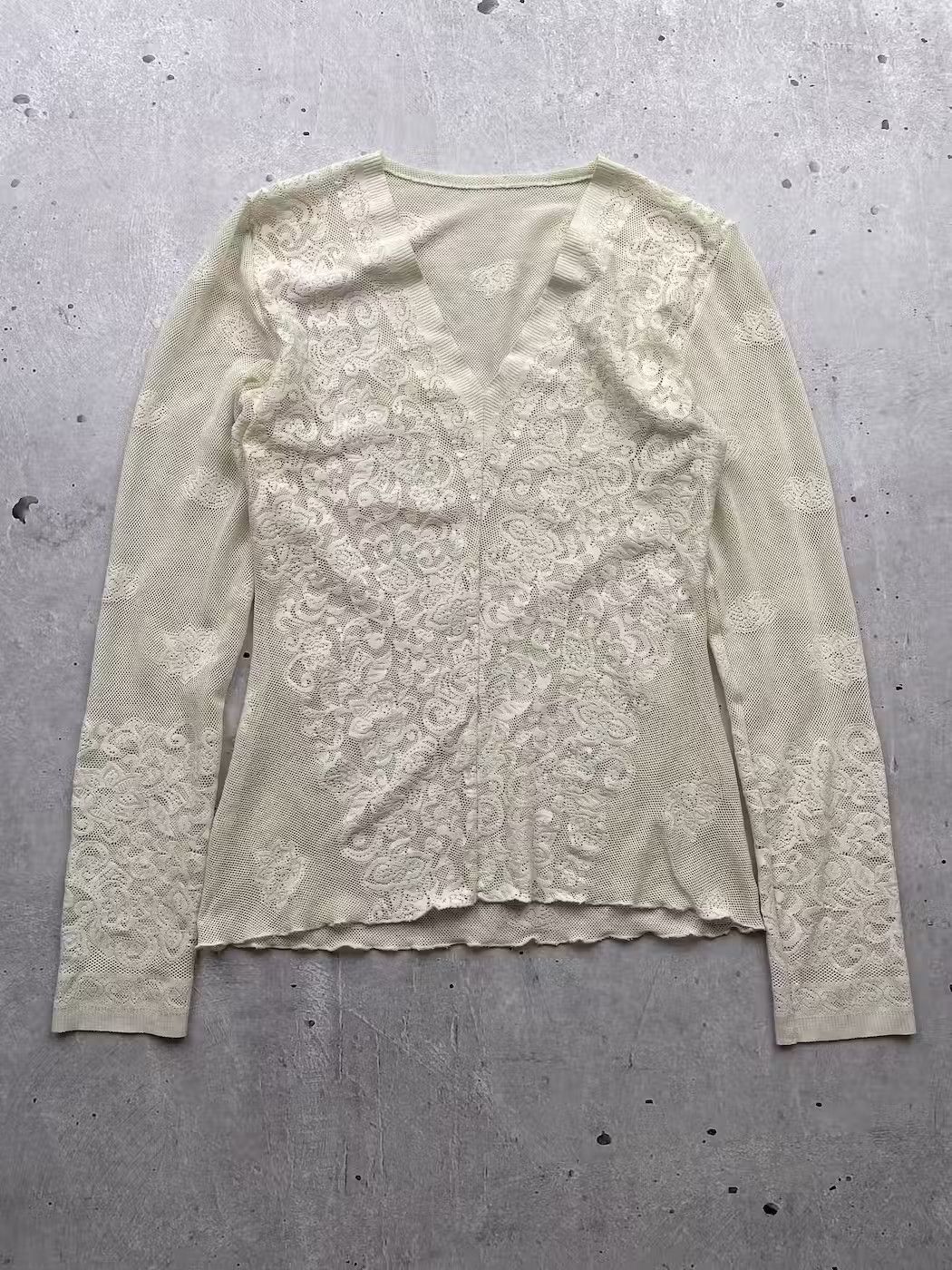 Japanese Brand × Vintage Vintage Mesh Lace Long Sleeve Size US S / EU 44-46 / 1 - 1 Thumbnail