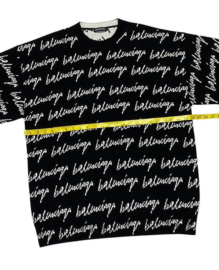 Balenciaga Balenciaga Wool Scribble Logo Sweater Size US M / EU 48-50 / 2 - 17 Thumbnail