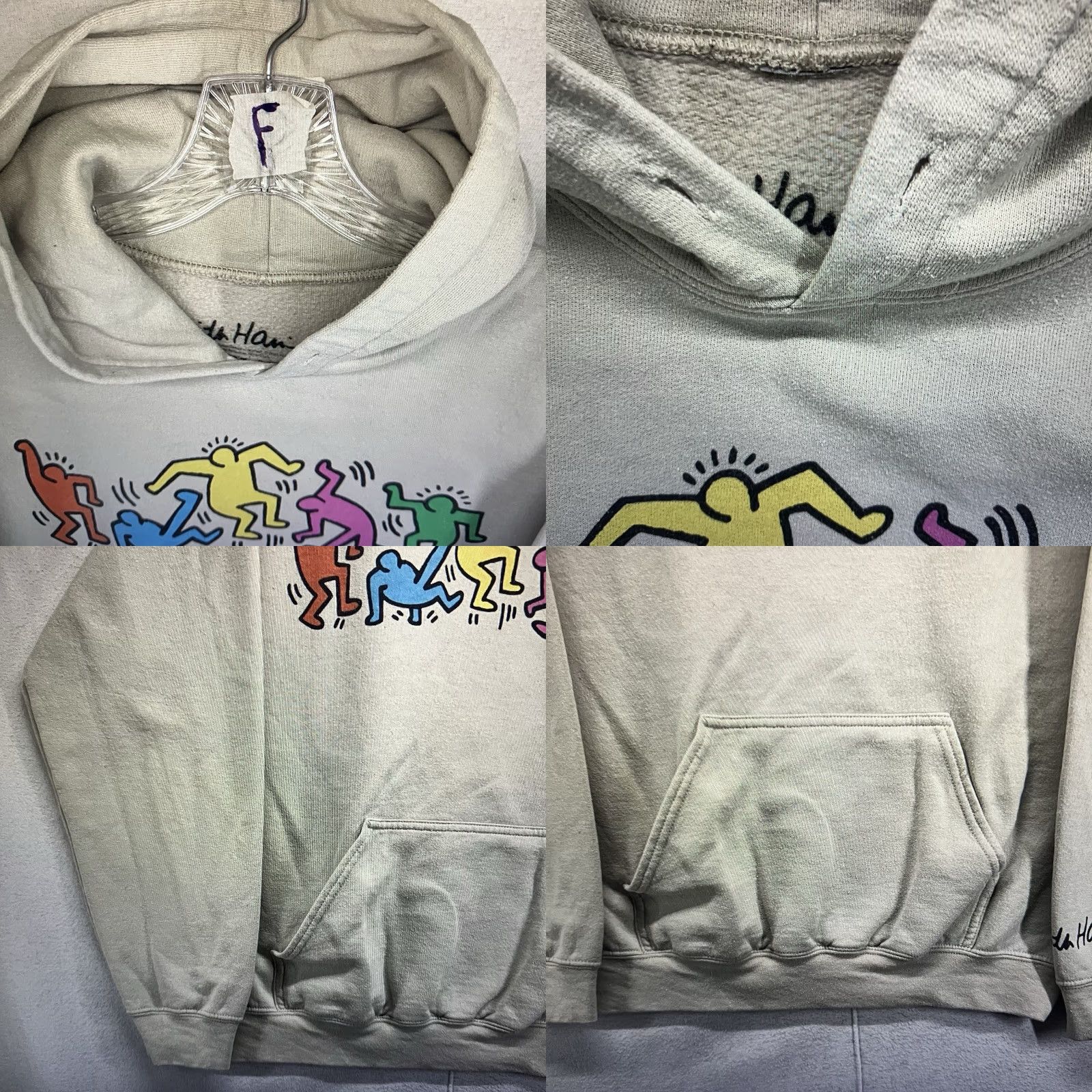 Ripple Junction Ripple Junction Graphic Hoodie Adult Medium Beige Colorful Dancers 80s 90s Mens Size US M / EU 48-50 / 2 - 8 Thumbnail