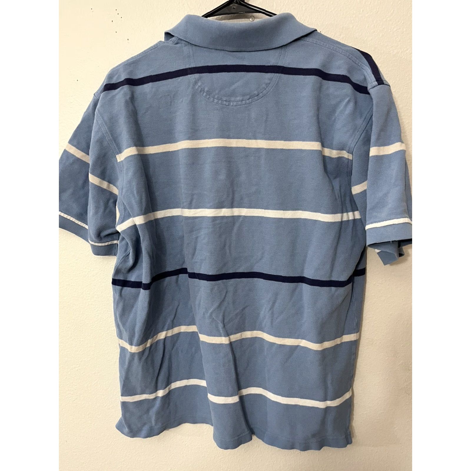 Izod IZOD GOLF POLO SHIRT Men Large Blue Short Sleeve 100% Cotton Regular Fit Logo Patch Casual Mens Size US L / EU 52-54 / 3 - 2 Thumbnail