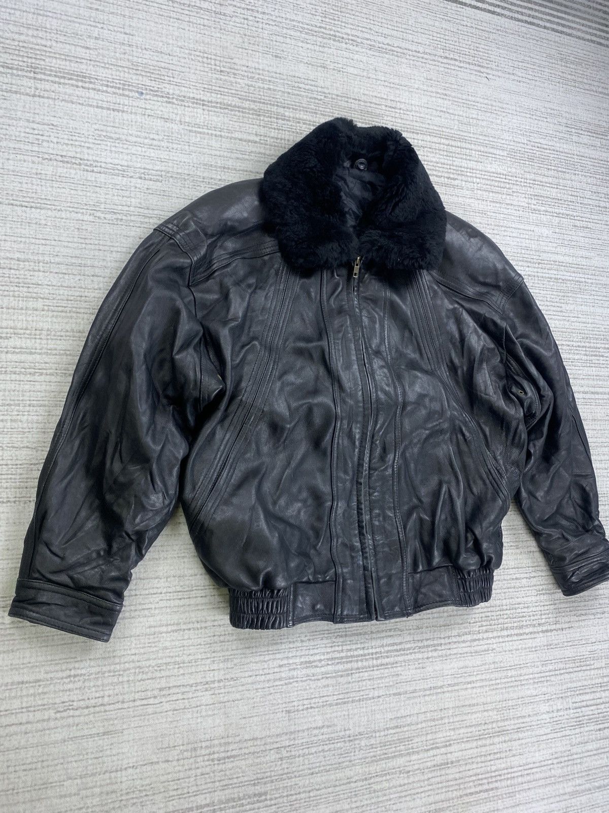 Japanese Brand × Vintage Vintage Marciano Rare Mink Fur Black Leather Jacket Size US L / EU 52-54 / 3 - 3 Thumbnail