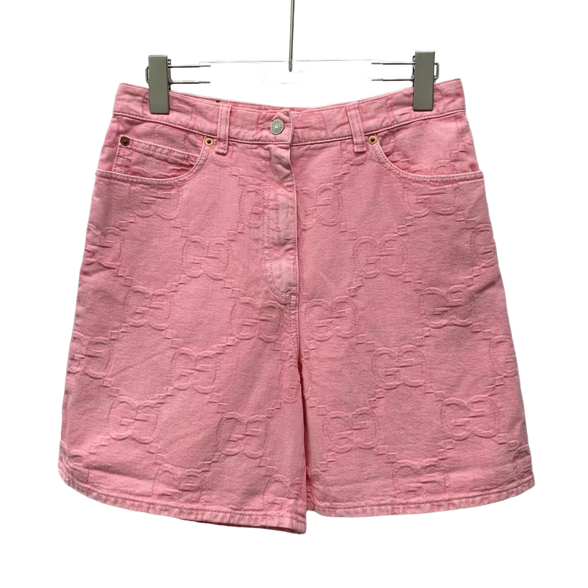 Gucci Gucci Pink GG Jacquard Denim Shorts 28 Size US 28 / EU 44 - 1 Thumbnail