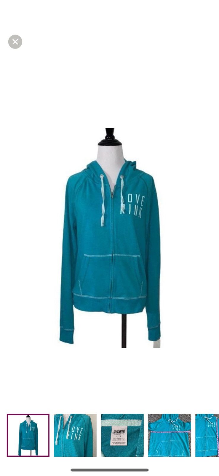 Pink Pink Victoria’s Secret small logo zip up hoodie Size S / US 4 / IT 40 - 1 Thumbnail