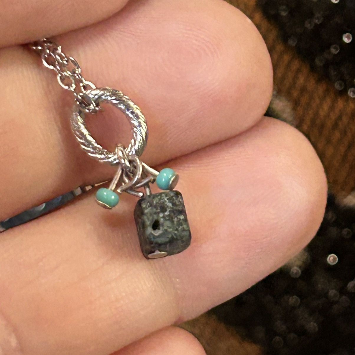 Handmade Handcrafted serpentine jade pendant on chain necklace Size ONE SIZE - 8 Thumbnail