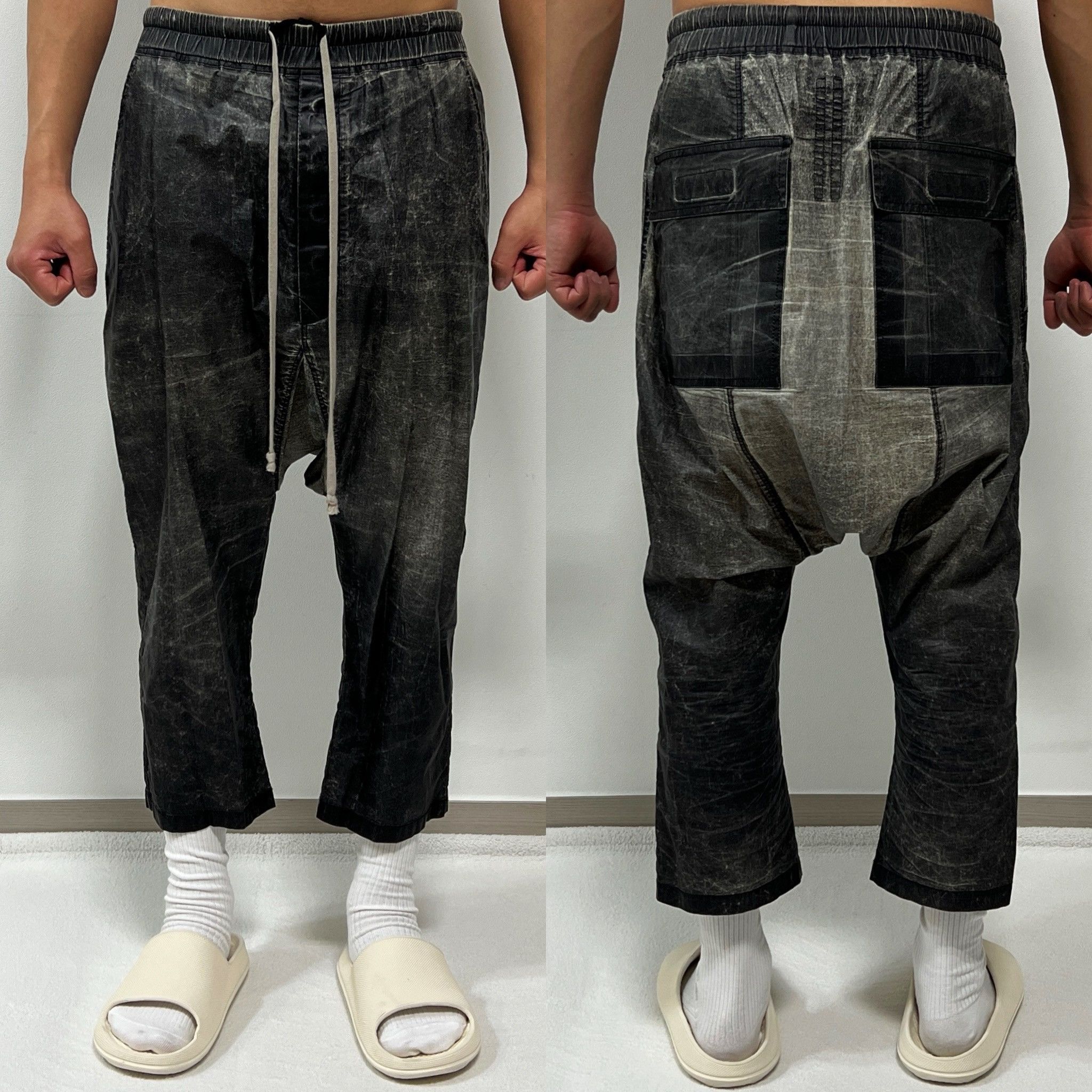 リックオウエンス　WALRUS S/S 17 サルエルパンツ サイズ46 Rick Owens SS17 “WALRUS” Wool-blend Wide Leg Cargo Pants Rick