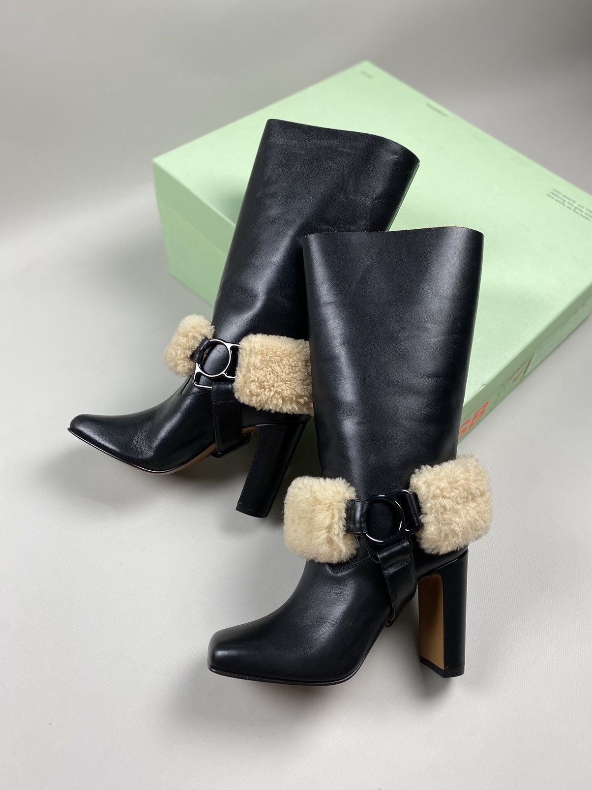 Off-White New! Off-White For Riding ladies Leather Boots Shoes Size 37 Size US 7 / IT 37 - 3 Thumbnail