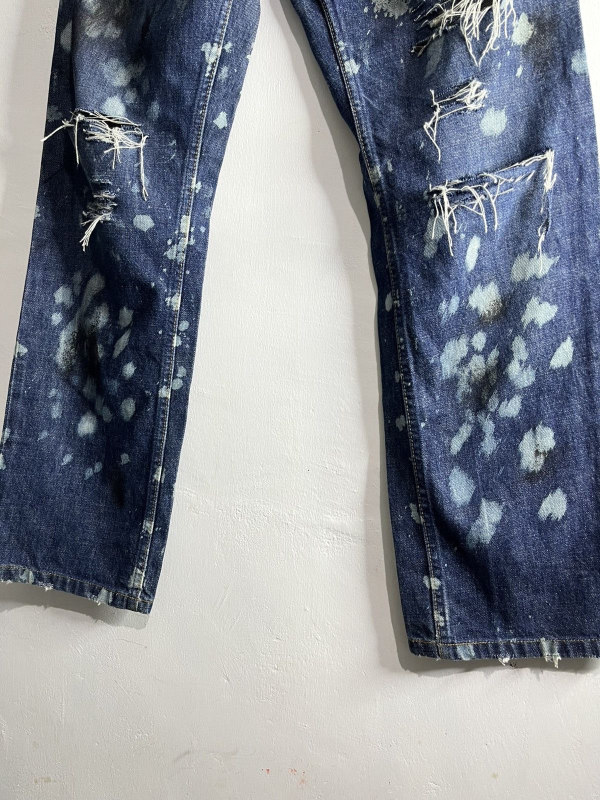 Helmut Lang Helmut lang paint acid distressed raw denim Size US 31 - 5 Thumbnail