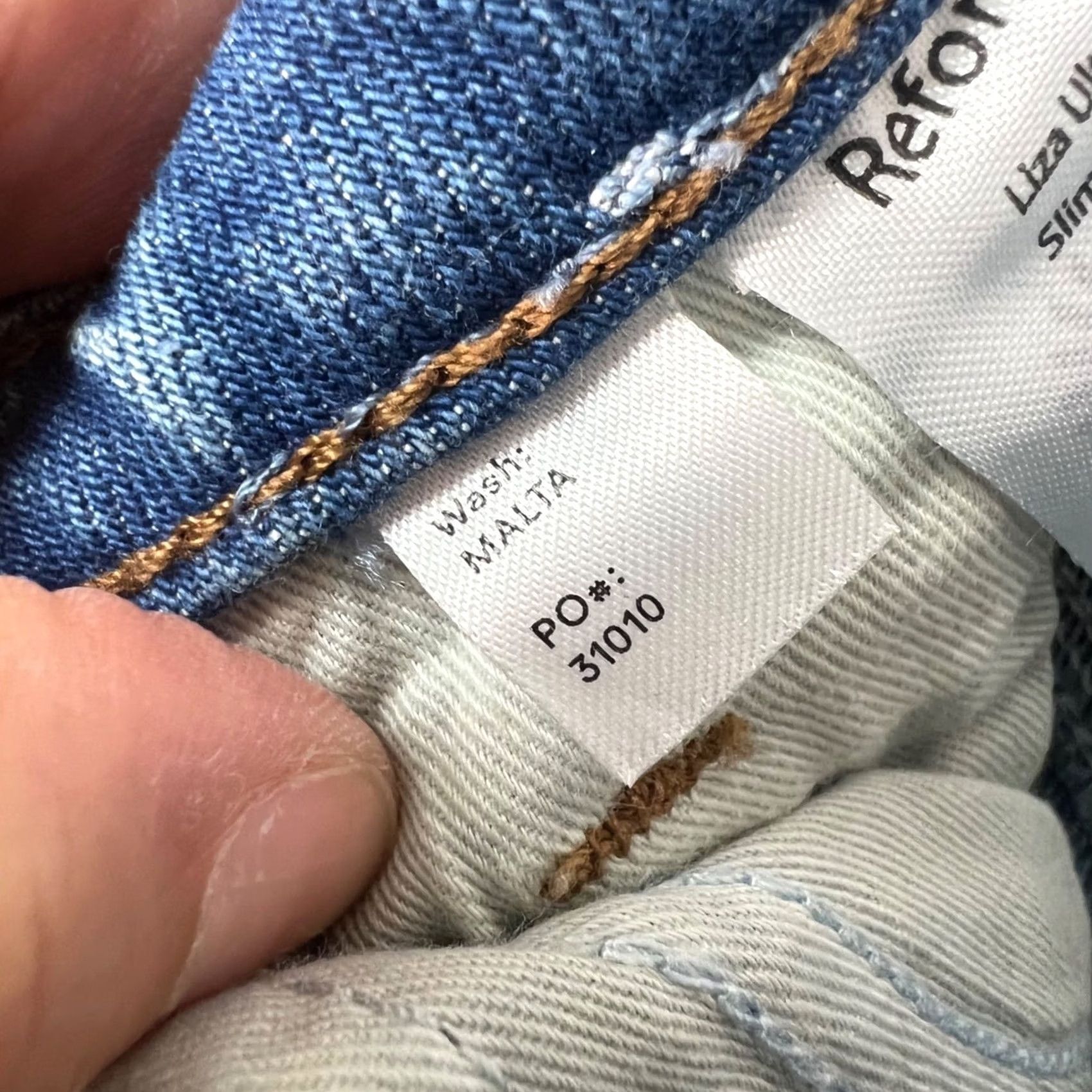 Reformation Reformation Jeans 26 Liza Ultra High-Rise Slim Straight Blue Light Wash Denim Women's Jeans Size 26" / US 2 / IT 38 - 4 Thumbnail