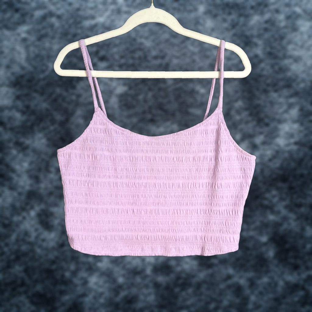 Pacsun Pac Sun Cares Medium Lilac Cami Spaghetti Straps Crop Top Tank Women's M Purple Cotton Polyester Blend Cropped Casual Womens 90s? Size M / US 6-8 / IT 42-44 - 1 Thumbnail