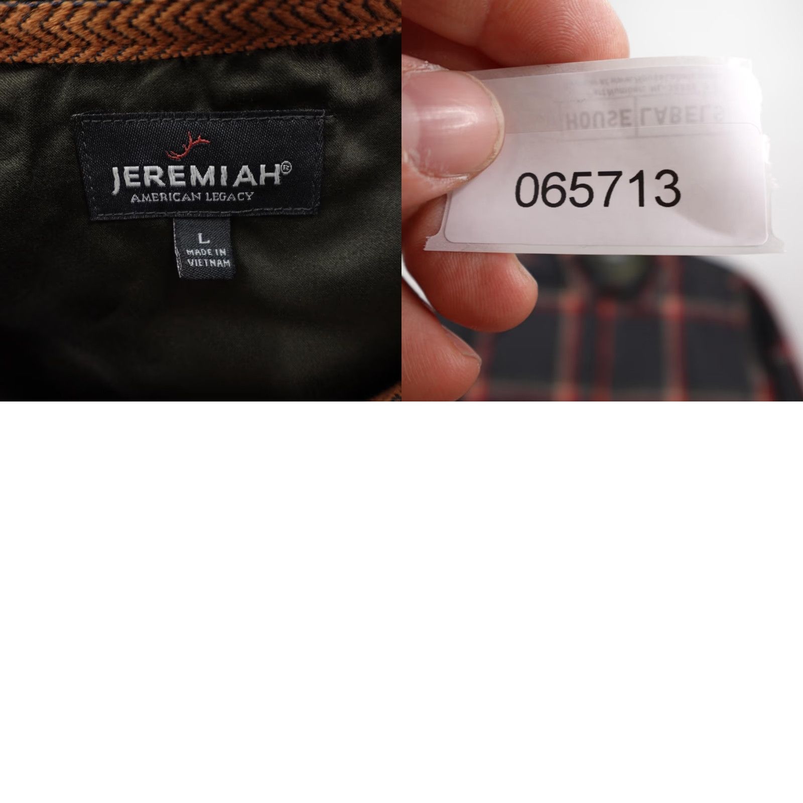 Vintage Jeremiah Shirt Mens Large Gray Red Plaid Wool Blend Flannel Shacket Frontier Size US L / EU 52-54 / 3 - 8 Thumbnail