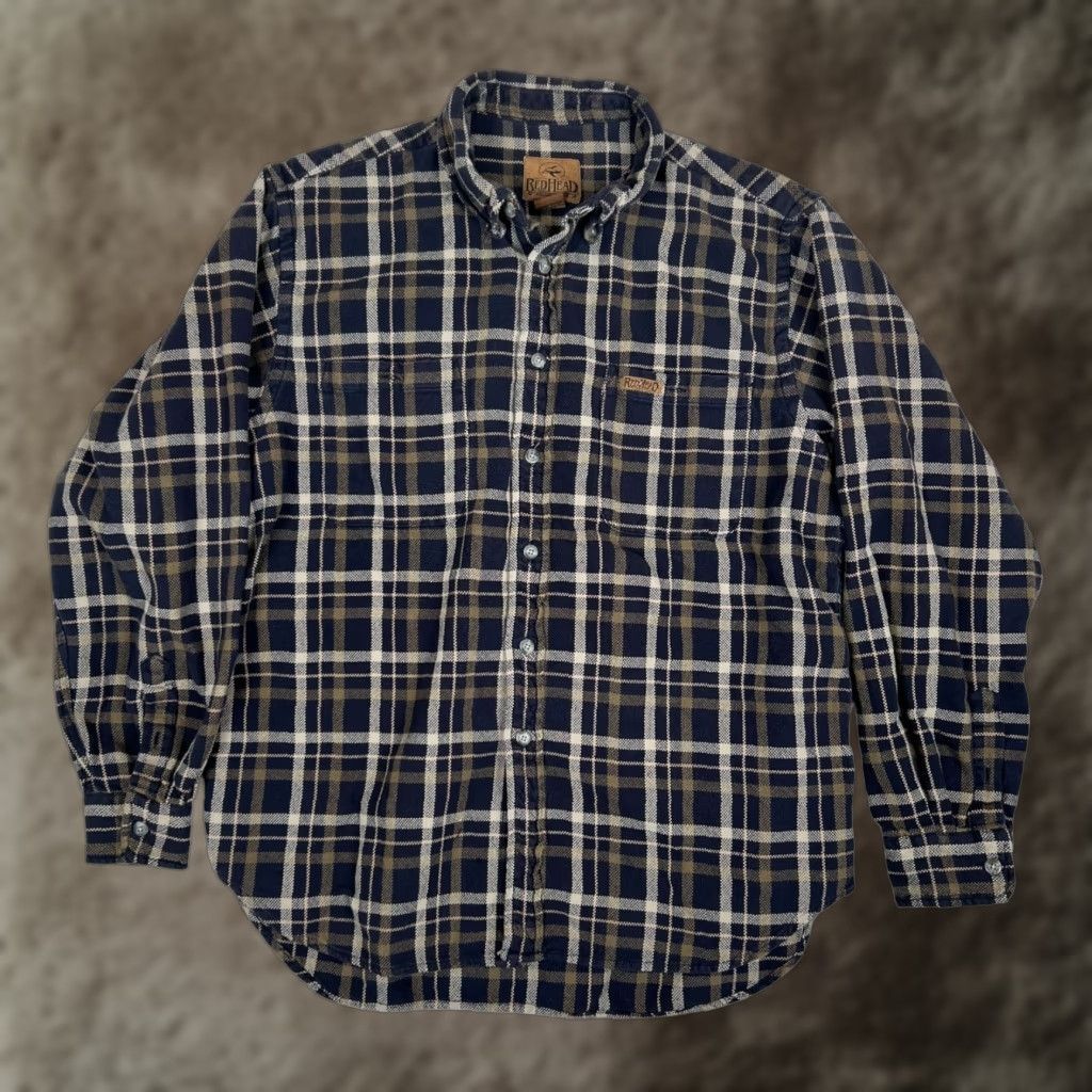 Vintage RedHead Shirt Button-Down Flannel Casual Long Sleeve Size XL Plaid Black Green Mens Size US XL / EU 56 / 4 - 1 Thumbnail