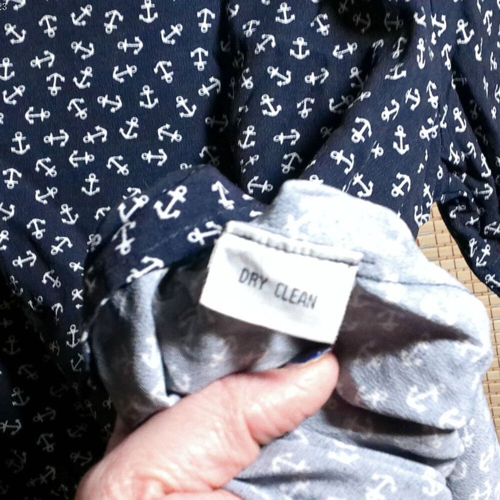 Talbots Talbots Navy Shirt with White Anchor Print Size L / US 10 / IT 46 - 4 Thumbnail